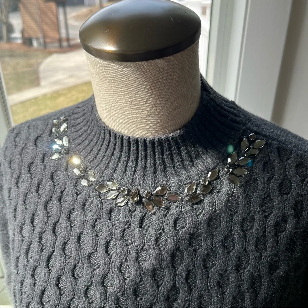 Simply Vera Crystal Neck Knit Layered Sweater, Size L - Picture 7 of 14